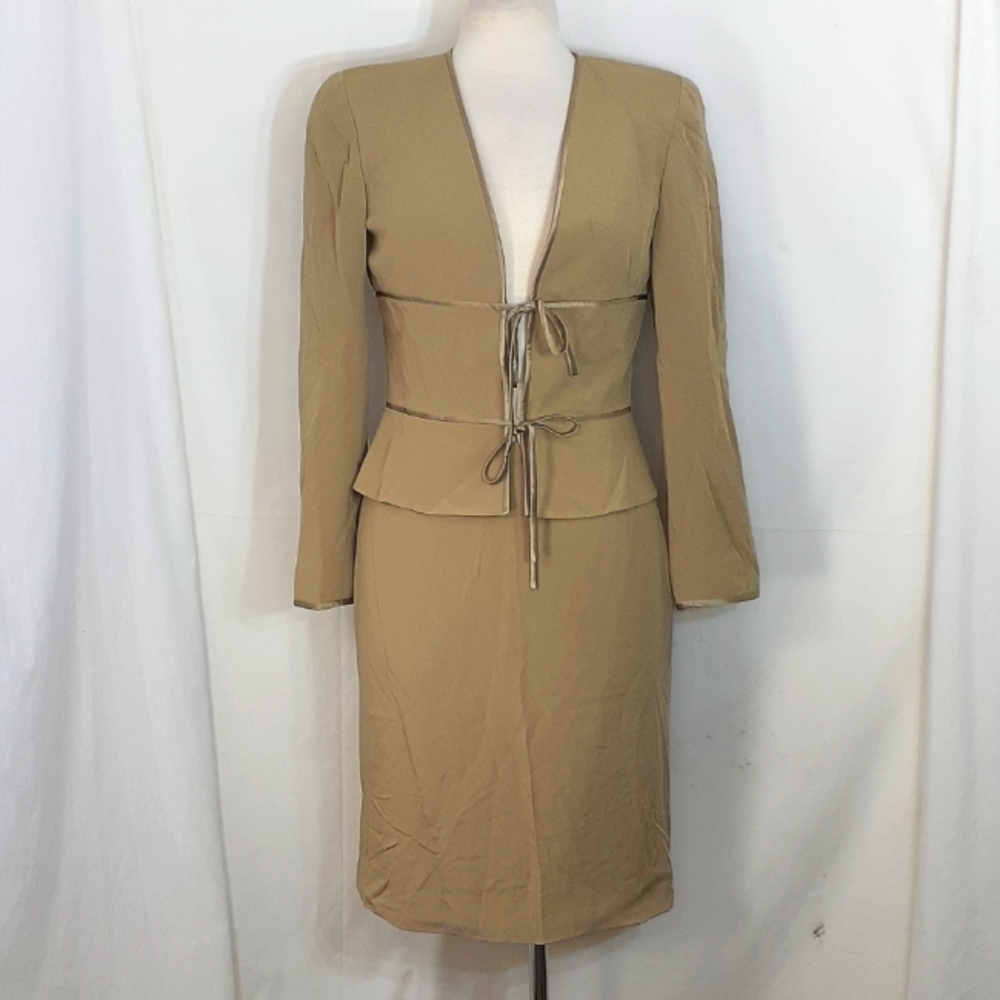 Valentino tan suit jacket and pencil skirt size 6